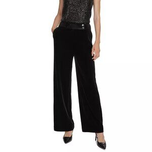 NWT Calvin Klein Black Velvet Whitney Trousers Pants 10P